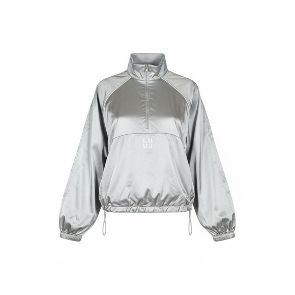Women's Lululemon Stretch Satin Flocked Jacket Gray Size Medium